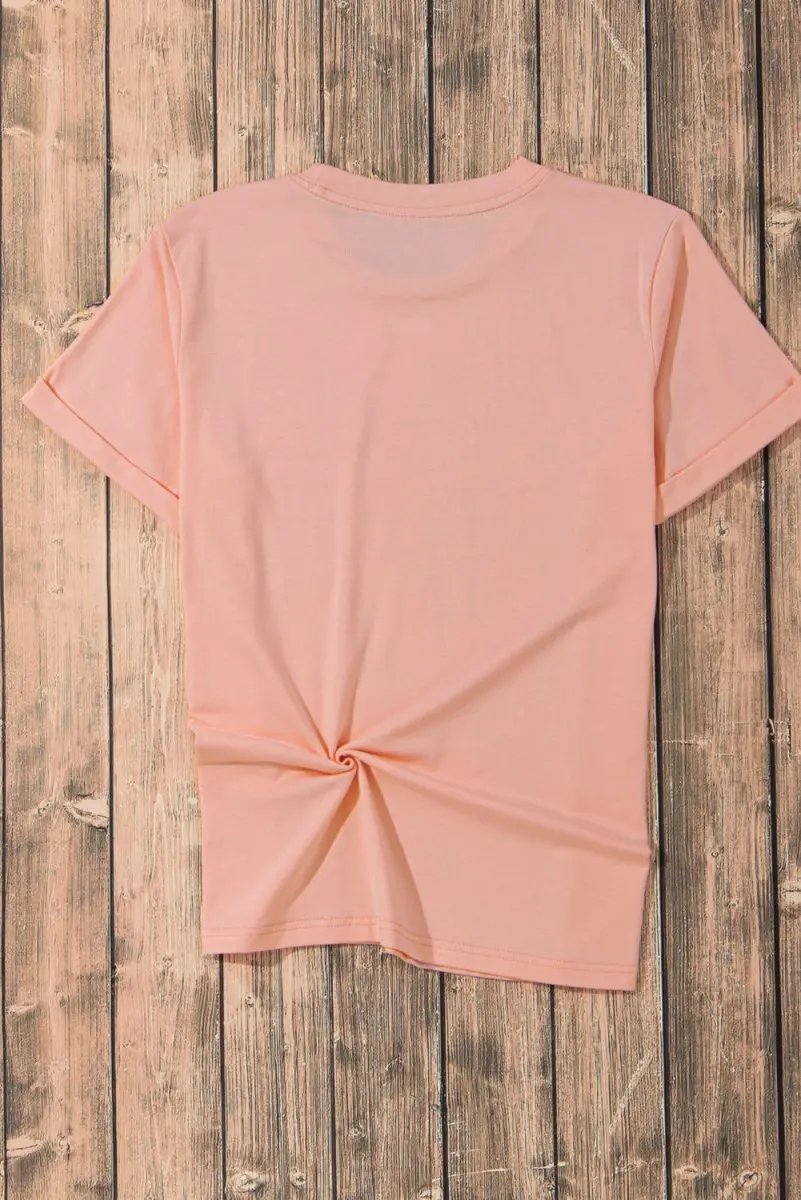 T-Shirts Love Salve Pink Crawfish Print Women's Tee Casual Summer Fashion Top