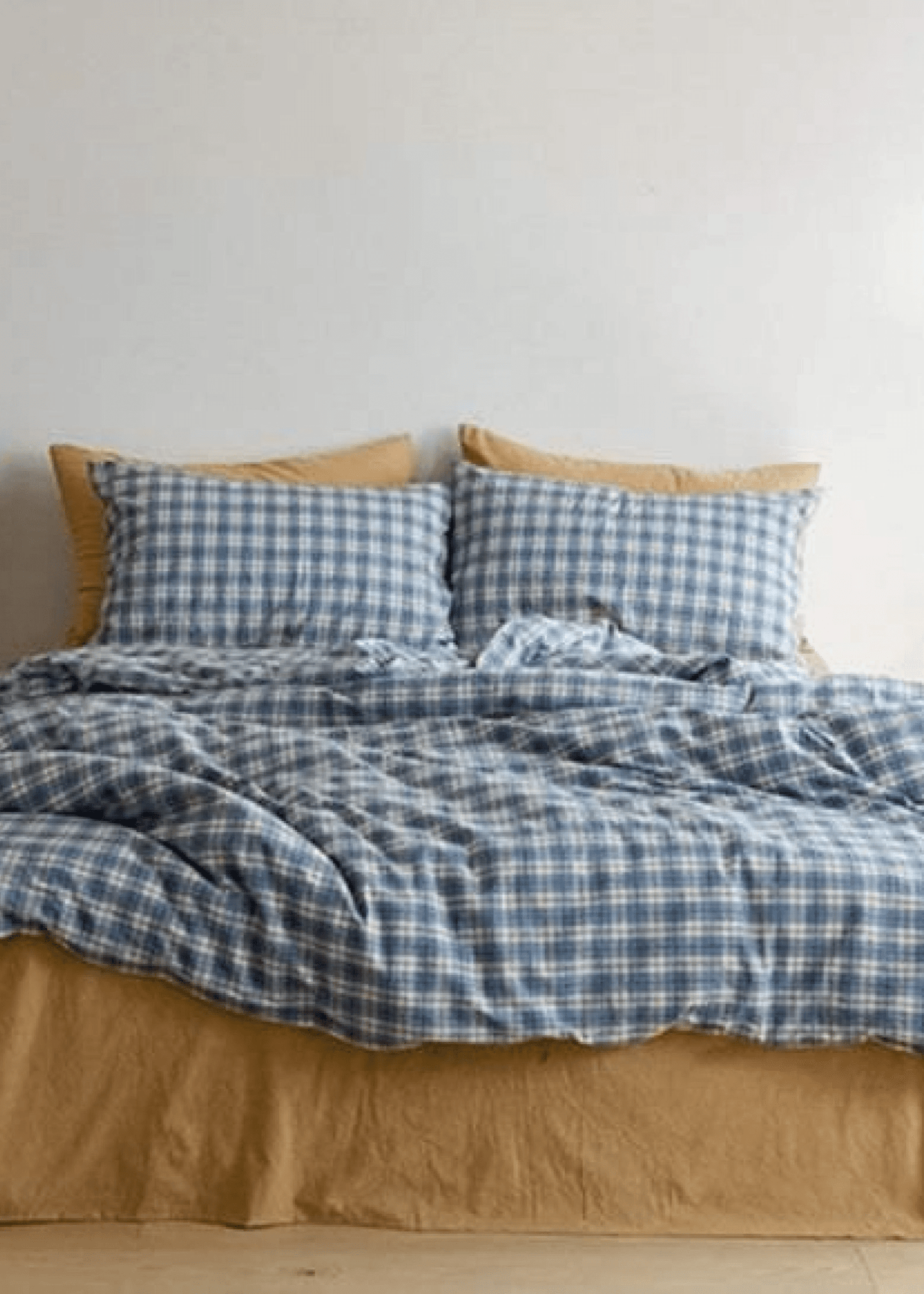 Plaid Bedding Set / Blue + Mustard