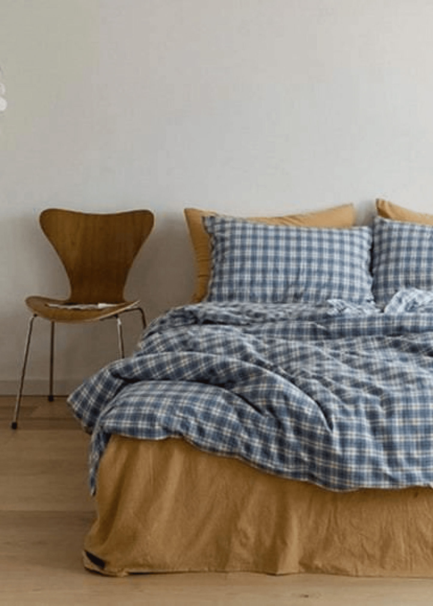 Plaid Bedding Set / Blue + Mustard