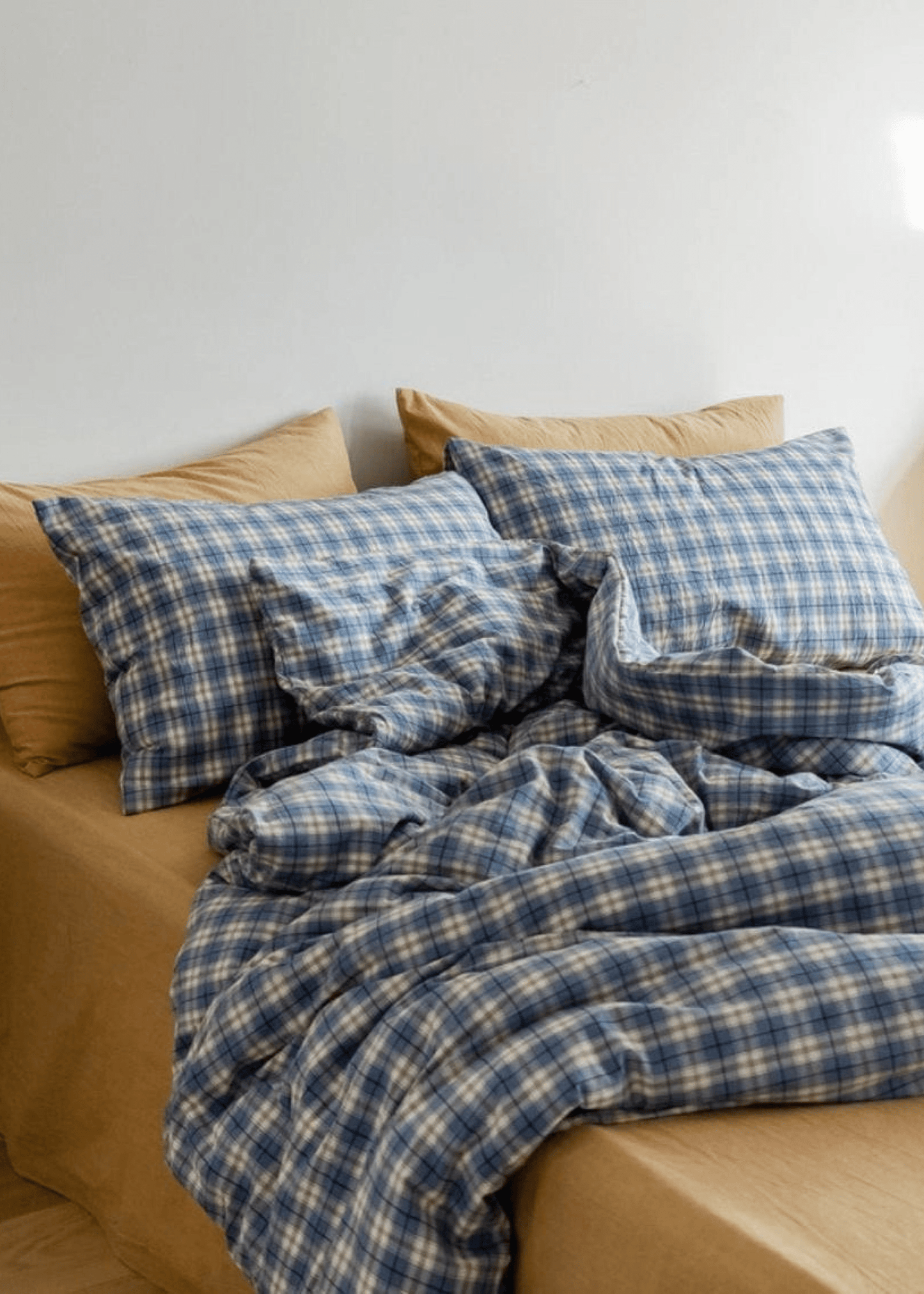 Plaid Bedding Set / Blue + Mustard