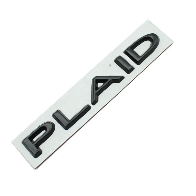 PLAID Letter Badge Emblem | Premium Alloy | 3M Adhesive | 4 Finishes Available