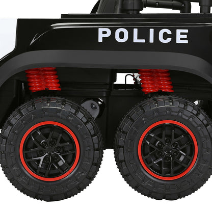 12V Electric Police Pickup Truck for Kids with Megaphone, Siren, and Flashing Lights - Remote Control Included