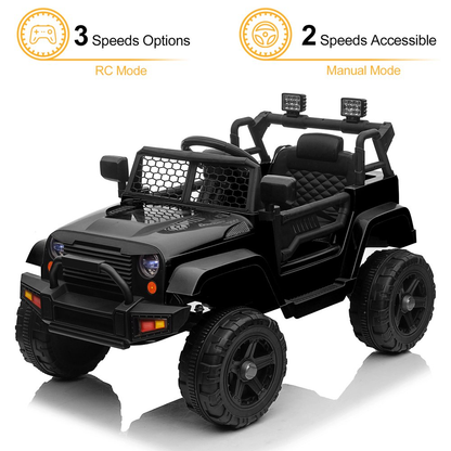 Police Jeep Ride-On Car for Kids with Remote Control and Big Hubs