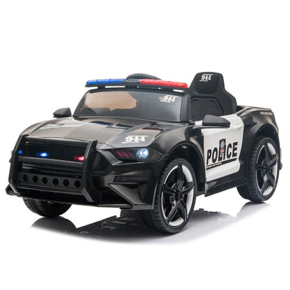 Police Sports Car 12V Ride-On with Remote Control, Lights, and Siren for Kids