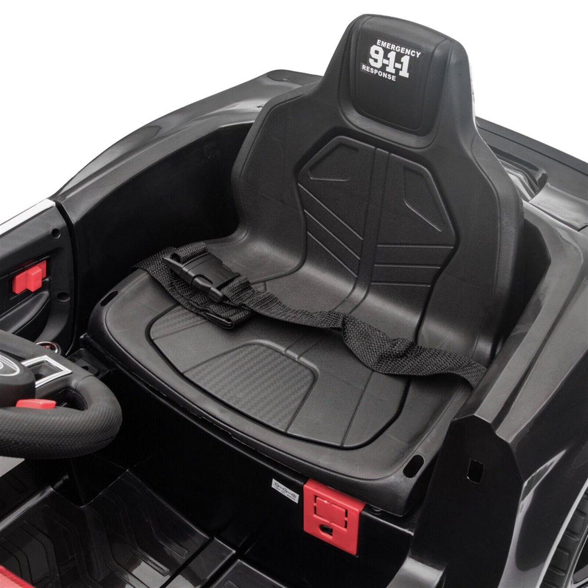 Police Sports Car for Kids with Remote Control, LED Lights, and Siren - 12V