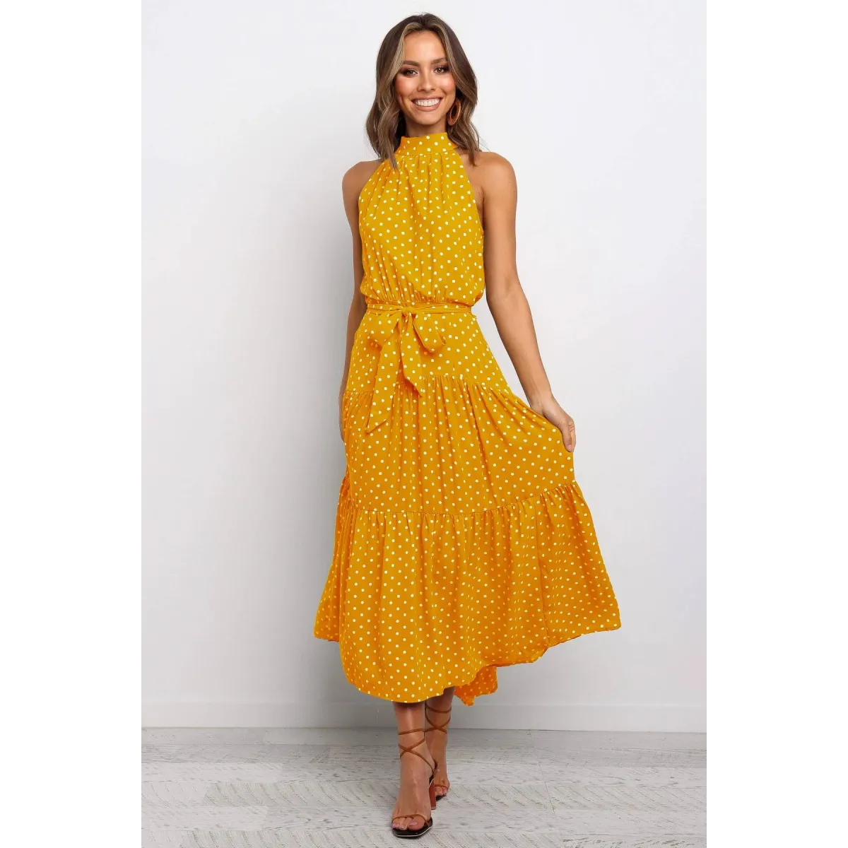 Polka Dot Halter Dress
