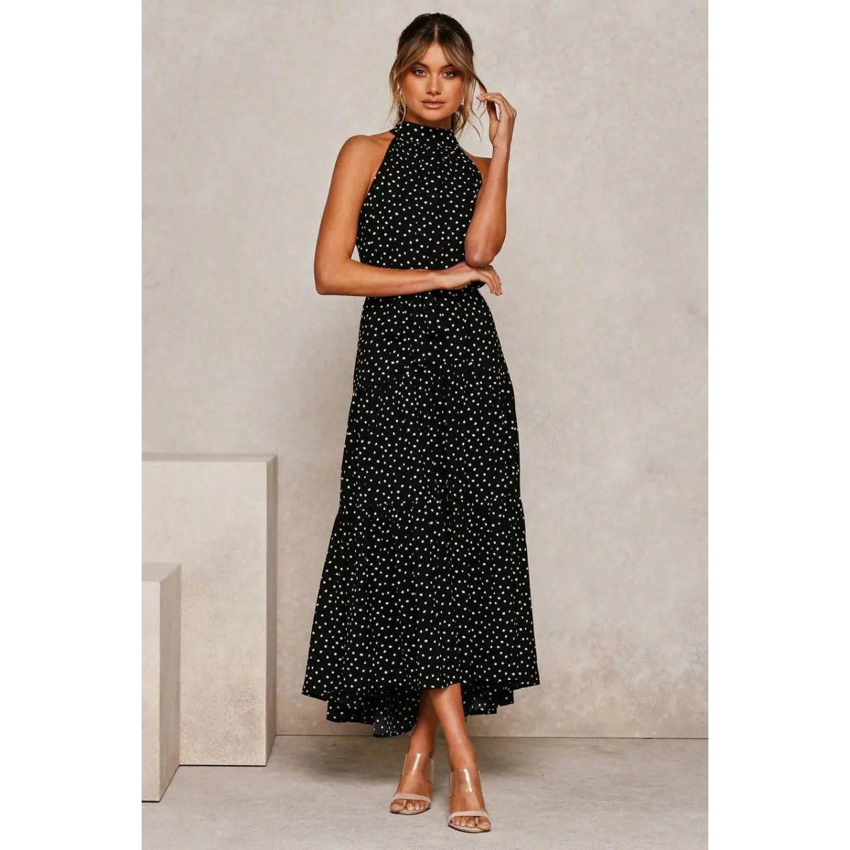 Polka Dot Halter Dress