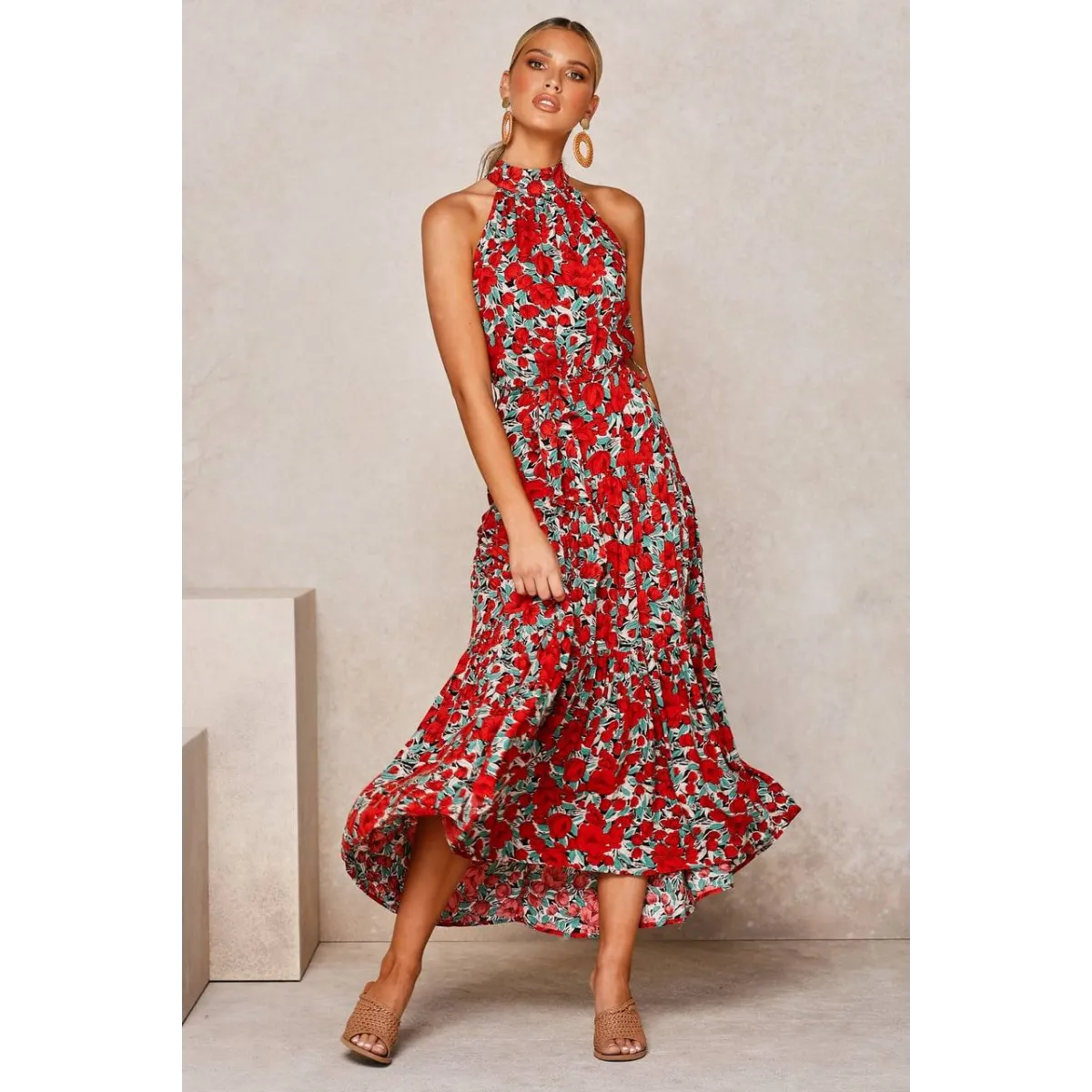Polka Dot Halter Dress