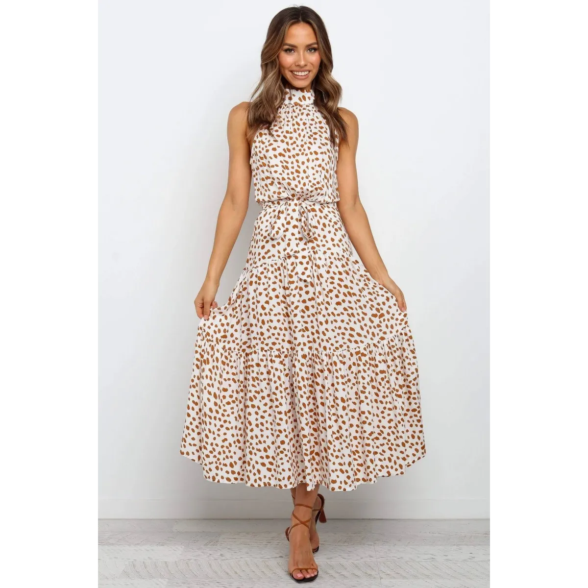 Polka Dot Halter Dress