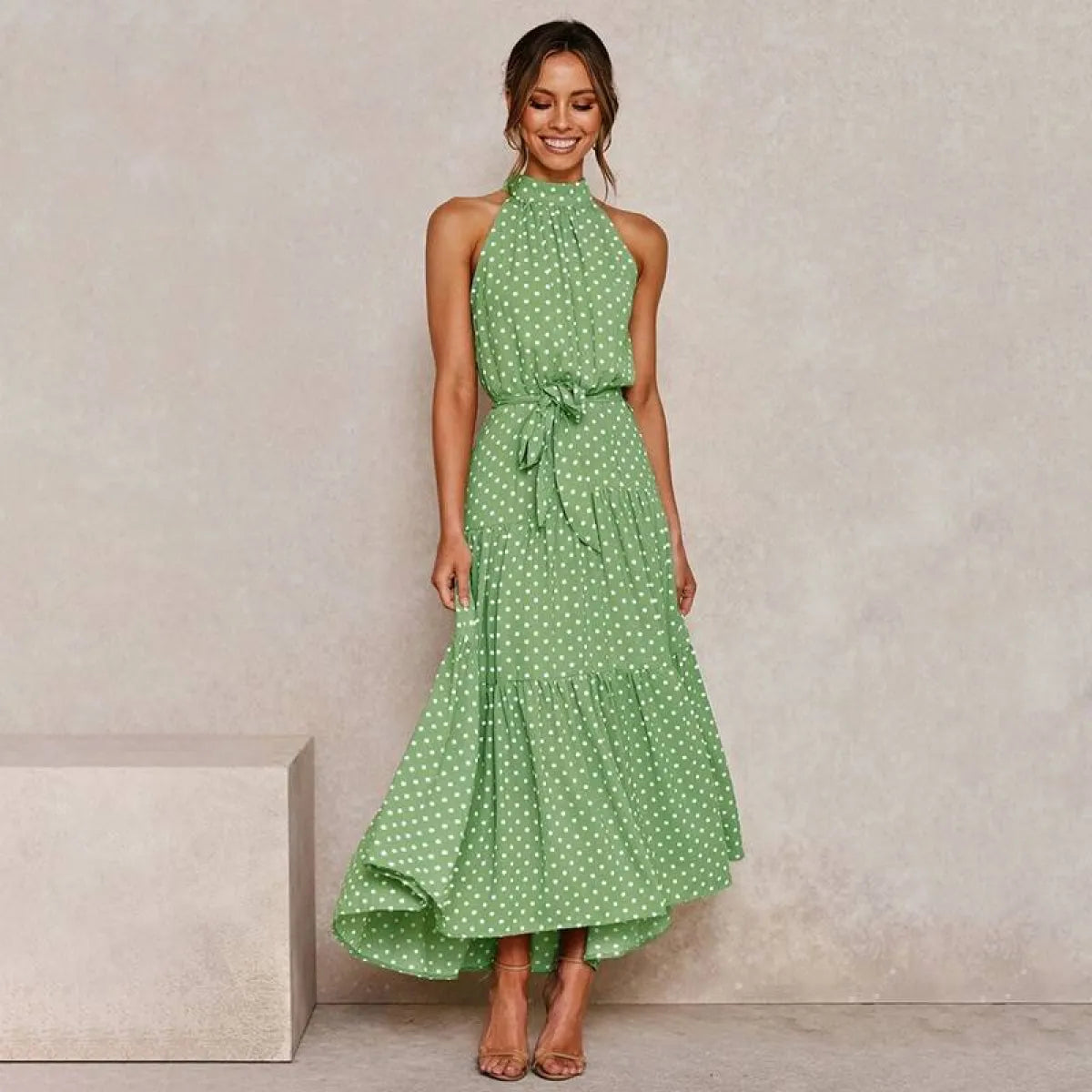 Polka Dot Halter Dress