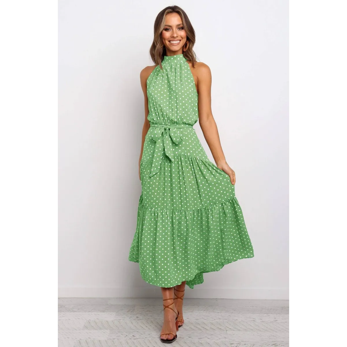 Polka Dot Halter Dress