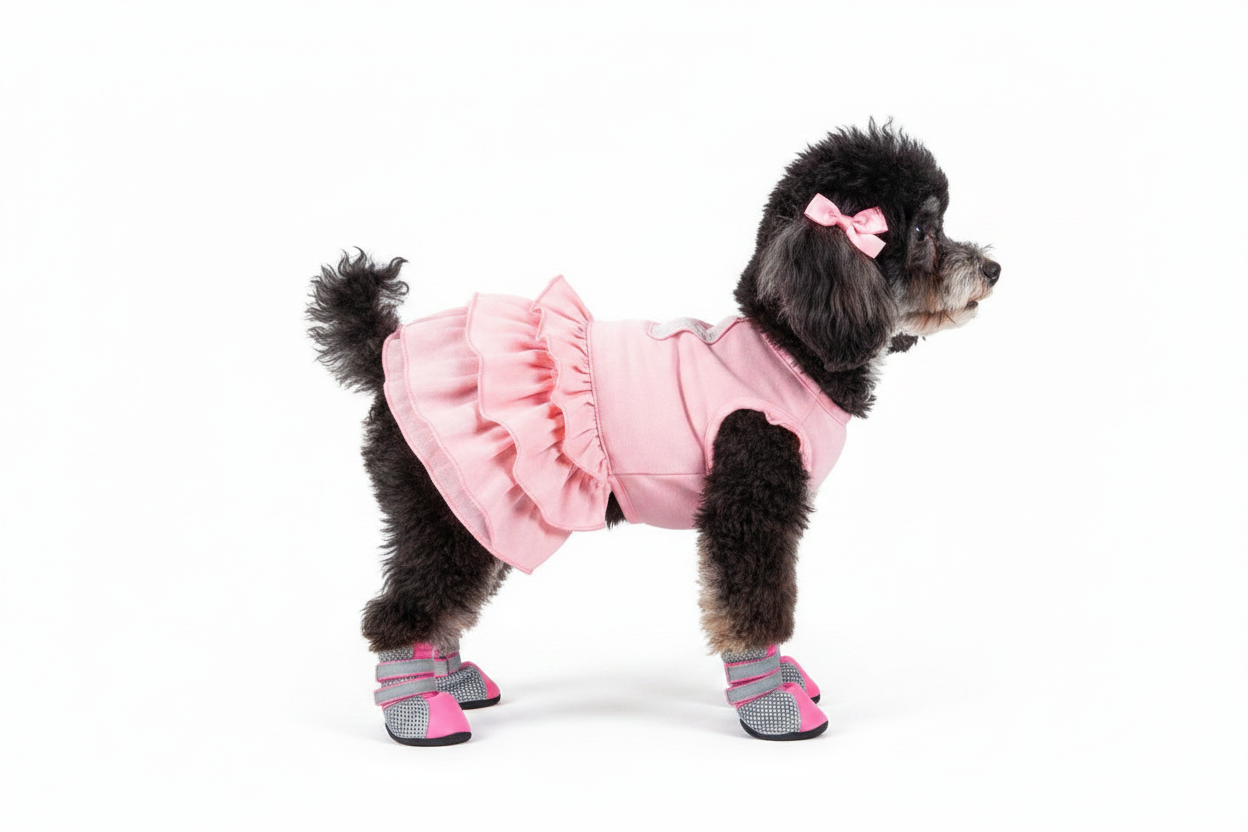 FLIPSTYLEZ LLC. Teddy Shoes Pink Waterproof Dog Booties | Protective Pet Footwear for Small Dogs