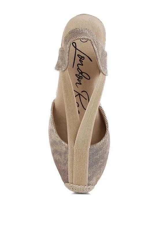 Shorts Rag Company Port Side Metallic Woven Espadrille Wedges for Summer Style