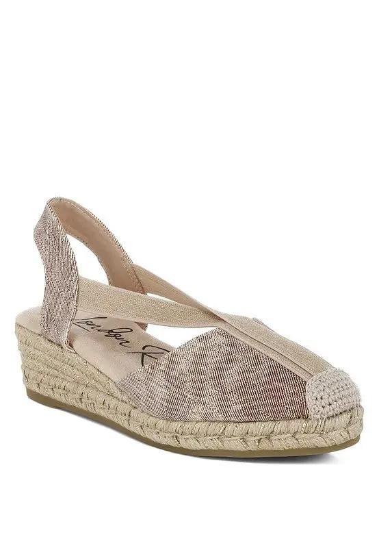 Shorts Rag Company Port Side Metallic Woven Espadrille Wedges for Summer Style