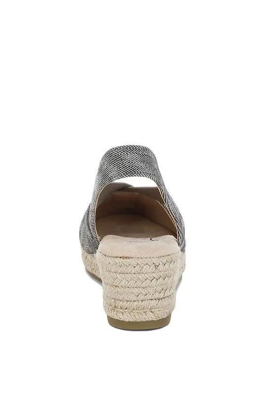 Shorts Rag Company Port Side Metallic Woven Espadrille Wedges for Summer Style
