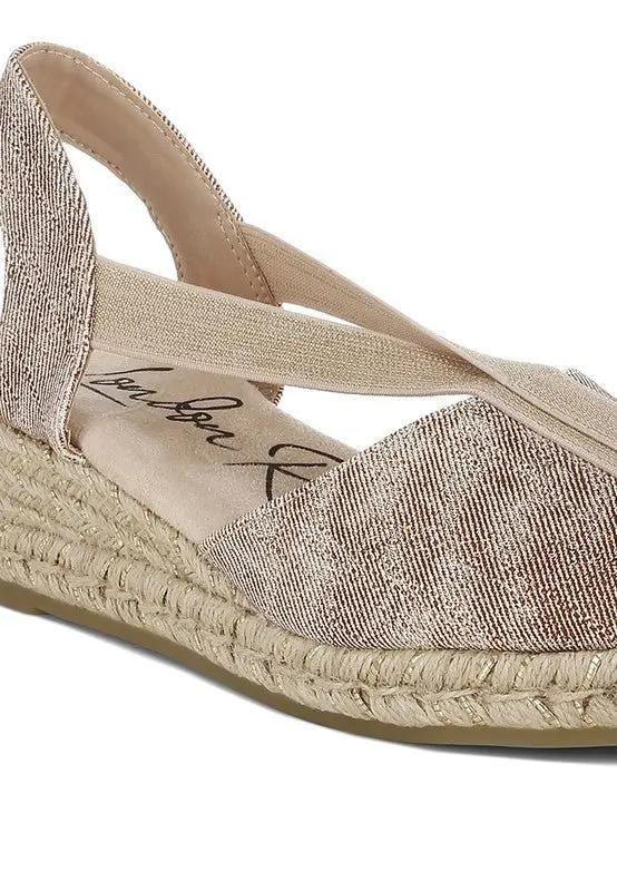 Shorts Rag Company Port Side Metallic Woven Espadrille Wedges for Summer Style
