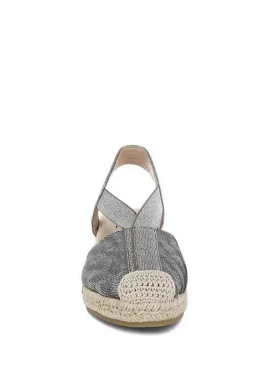 Shorts Rag Company Port Side Metallic Woven Espadrille Wedges for Summer Style
