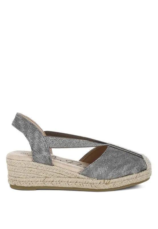 Shorts Rag Company Port Side Metallic Woven Espadrille Wedges for Summer Style