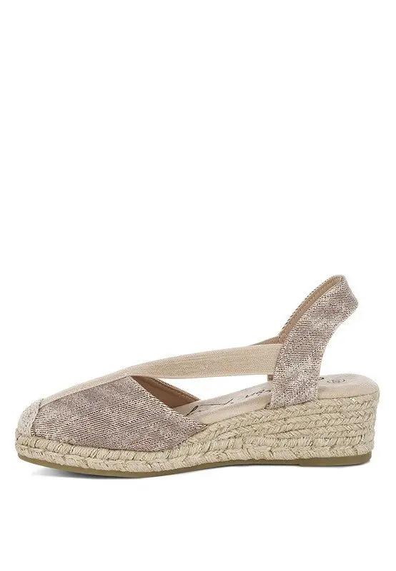 Shorts Rag Company Port Side Metallic Woven Espadrille Wedges for Summer Style