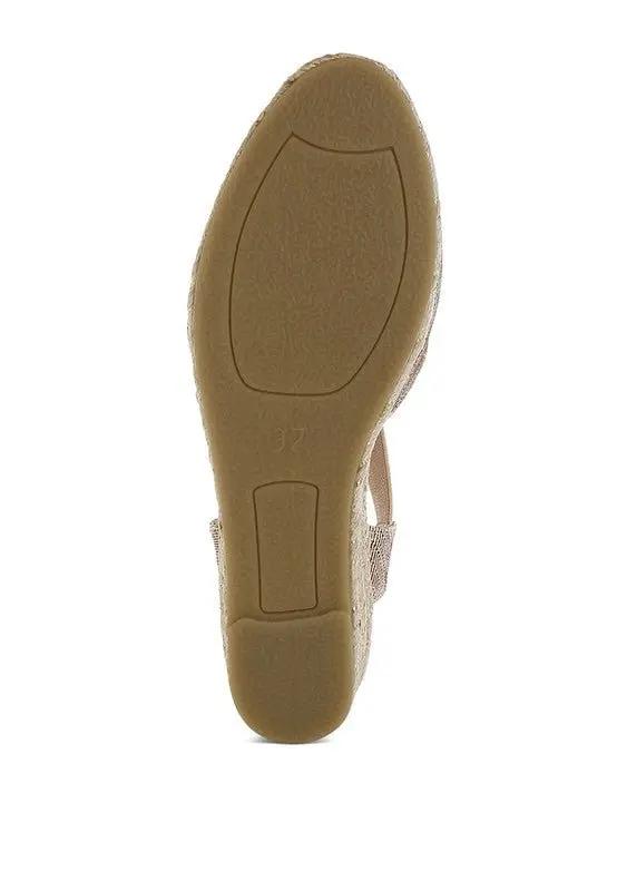 Shorts Rag Company Port Side Metallic Woven Espadrille Wedges for Summer Style