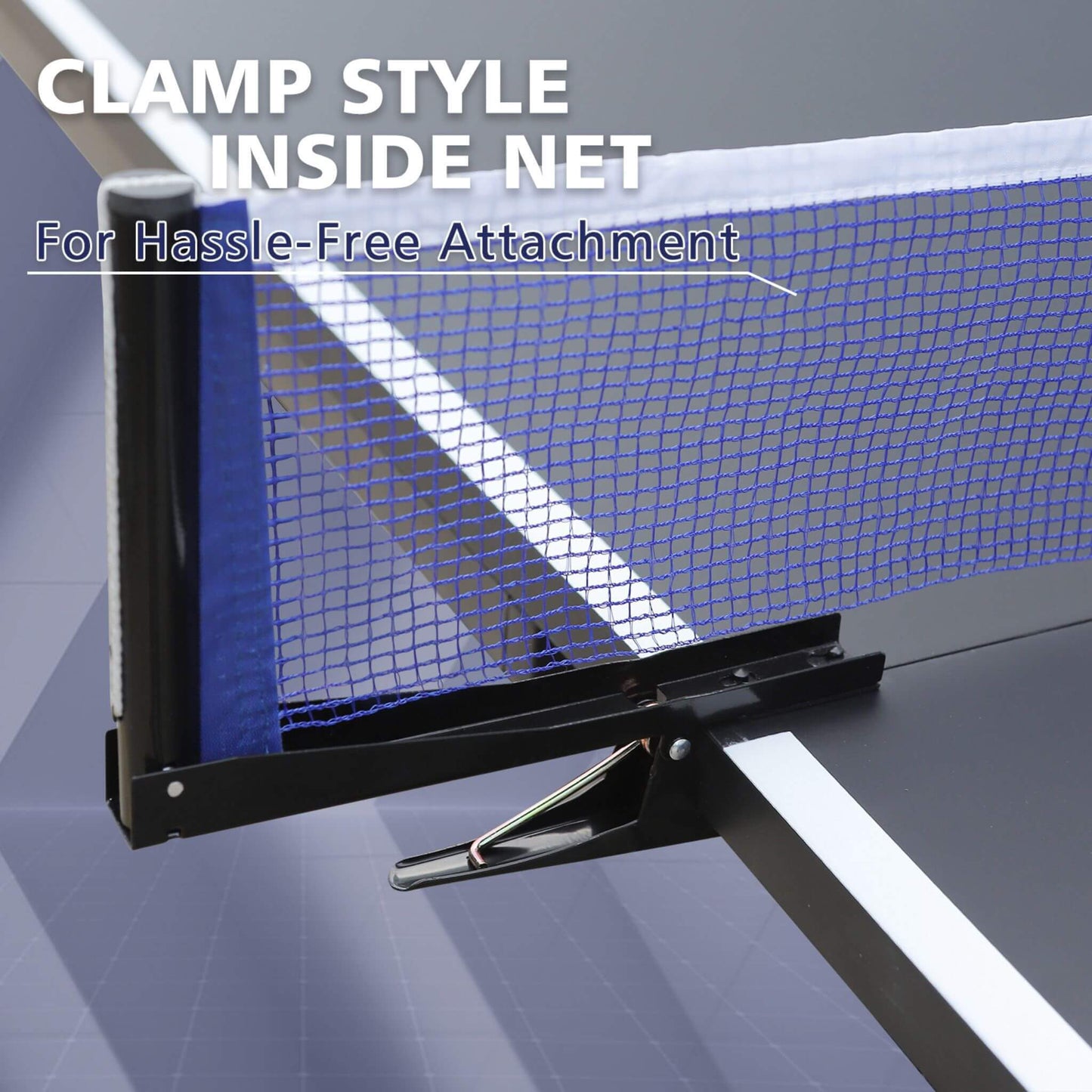 9FT Portable Mid-Size Ping Pong Table Set With Paddles, Balls, And Net (SAK82019)