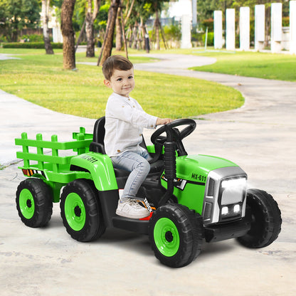 Power Up Your Child's Playtime with the Large Capacity Battery-Powered Ride-On Tractor and Trailer Set from Topbuy