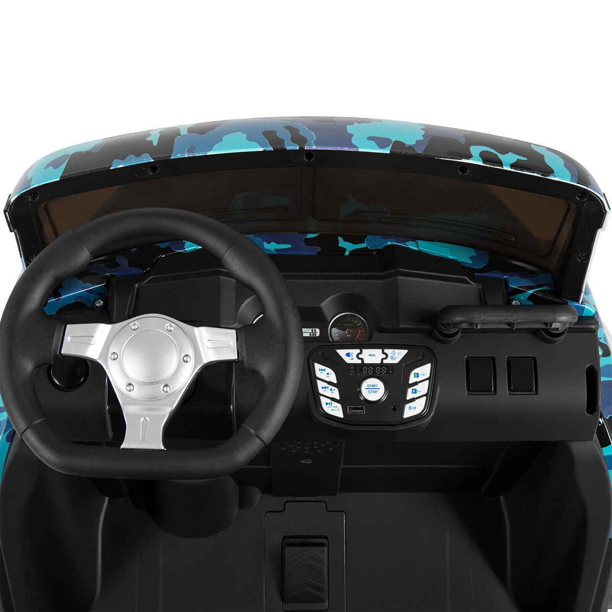 Powerful 24V 2-Seater Kids Ride On Dump Truck Tractor with Camo Design and 3 Speed Options, Includes Remote Control