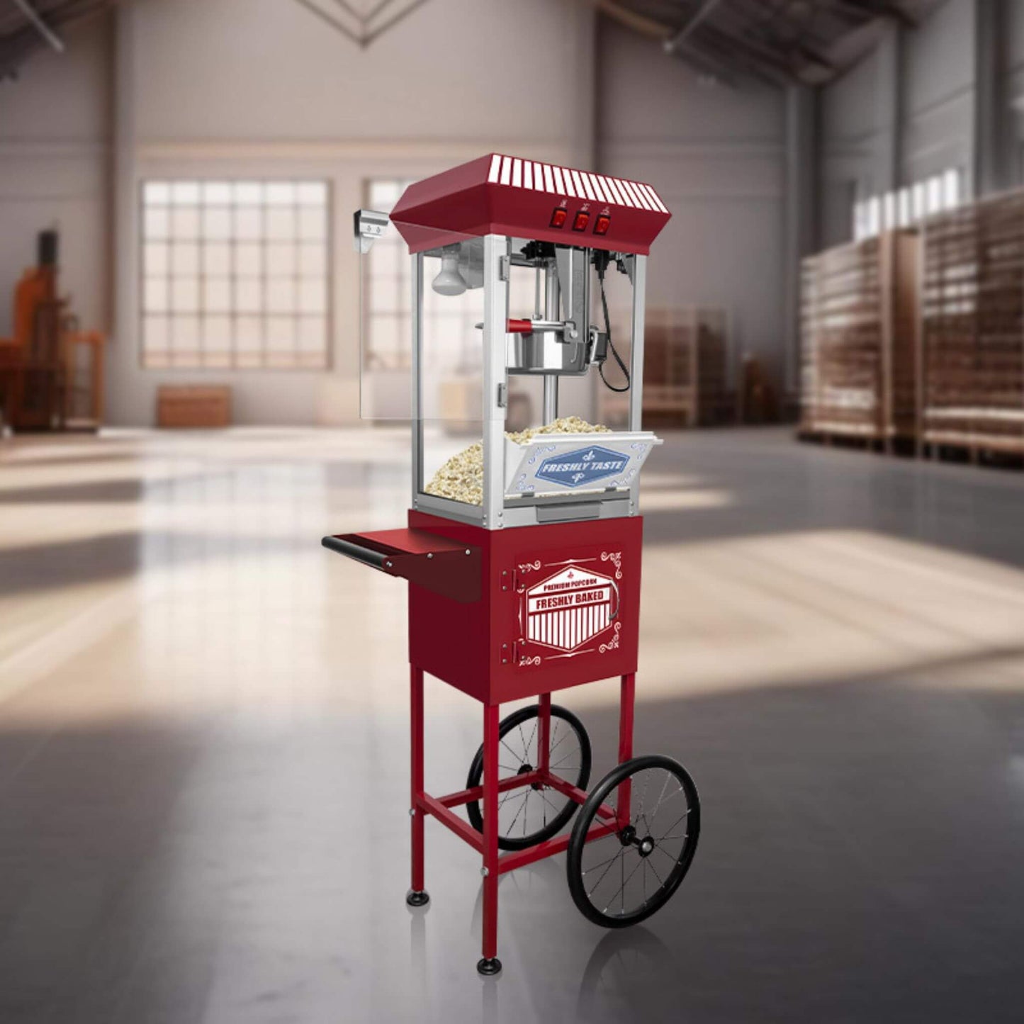 Premium 12-Ounce Movie Theater-Style Popcorn Machine With Cart (SAK84156)