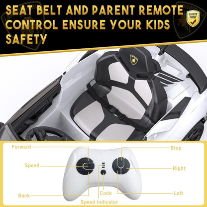 Premium 12V Electric Lamborghini Ride-On Car for Kids with Remote Control - Perfect Gift for Young Drivers