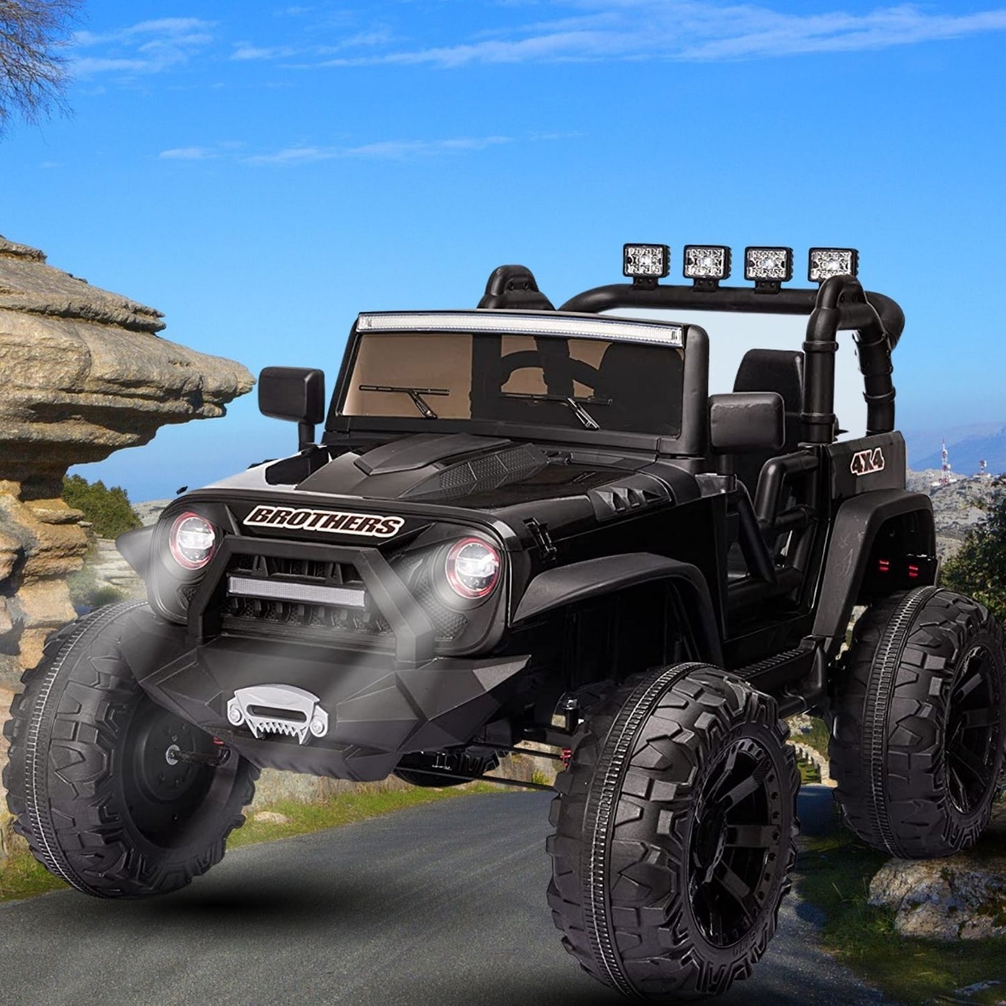 Premium 24V 2-Seater Kids Electric Car with 2x200W Motors, 4-Wheel Drive, LED Lights, and Remote Control