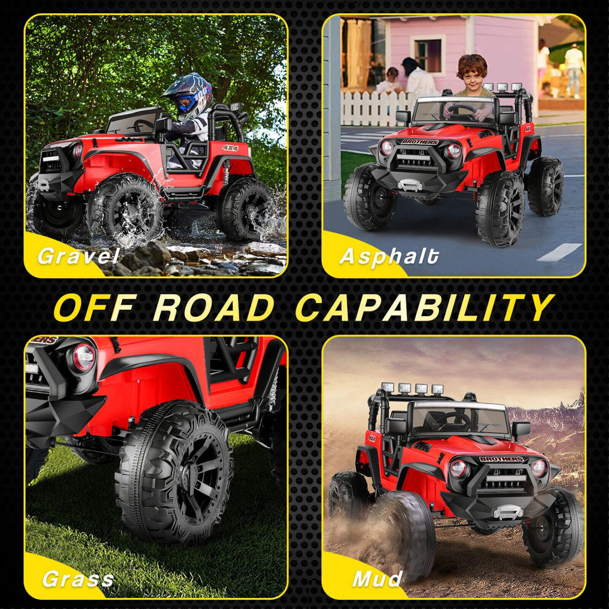 400W 24V 2 Seater Kids Ride On Truck with Bluetooth Music and 3 Speeds