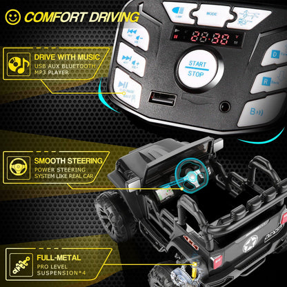 400W 24V 2 Seater Kids Ride On Truck with Bluetooth Music and 3 Speeds