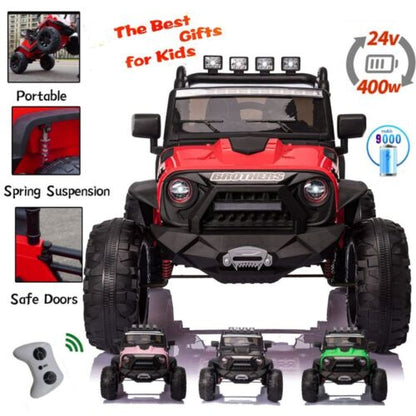 Premium 24V Electric Ride-On Car for Kids with Dual 200W Motors and Parental Remote Control