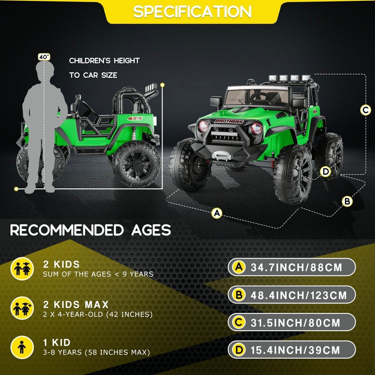 Premium 24V Ride On Truck for Kids with Parental Remote Control - New and Improved Model