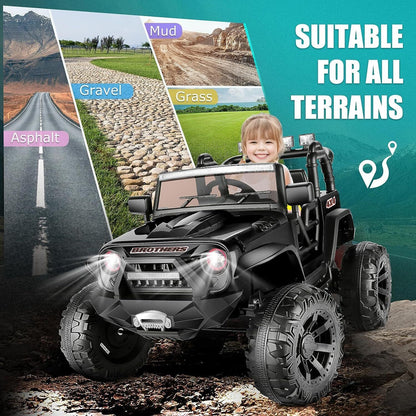 Electric 2-Seater Ride On Car for Kids with Remote Control - 24V 2x200W 2WD Toy Vehicle