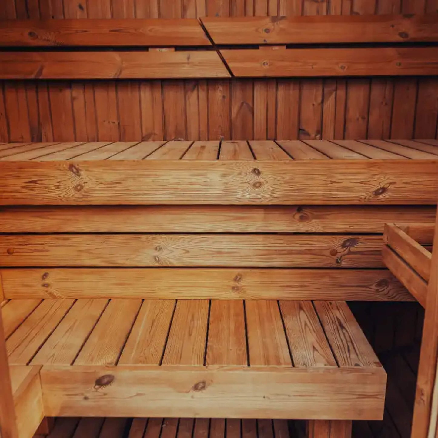 Premium 3-Person Outdoor Scandinavian ThermoWood Cube Sauna Kit With LED Lighting (SAK47582)