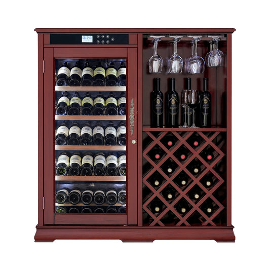Nuvia 69-Bottle Wooden Wine Cooler Cabinet With Built-In Storage (SAK17539)
