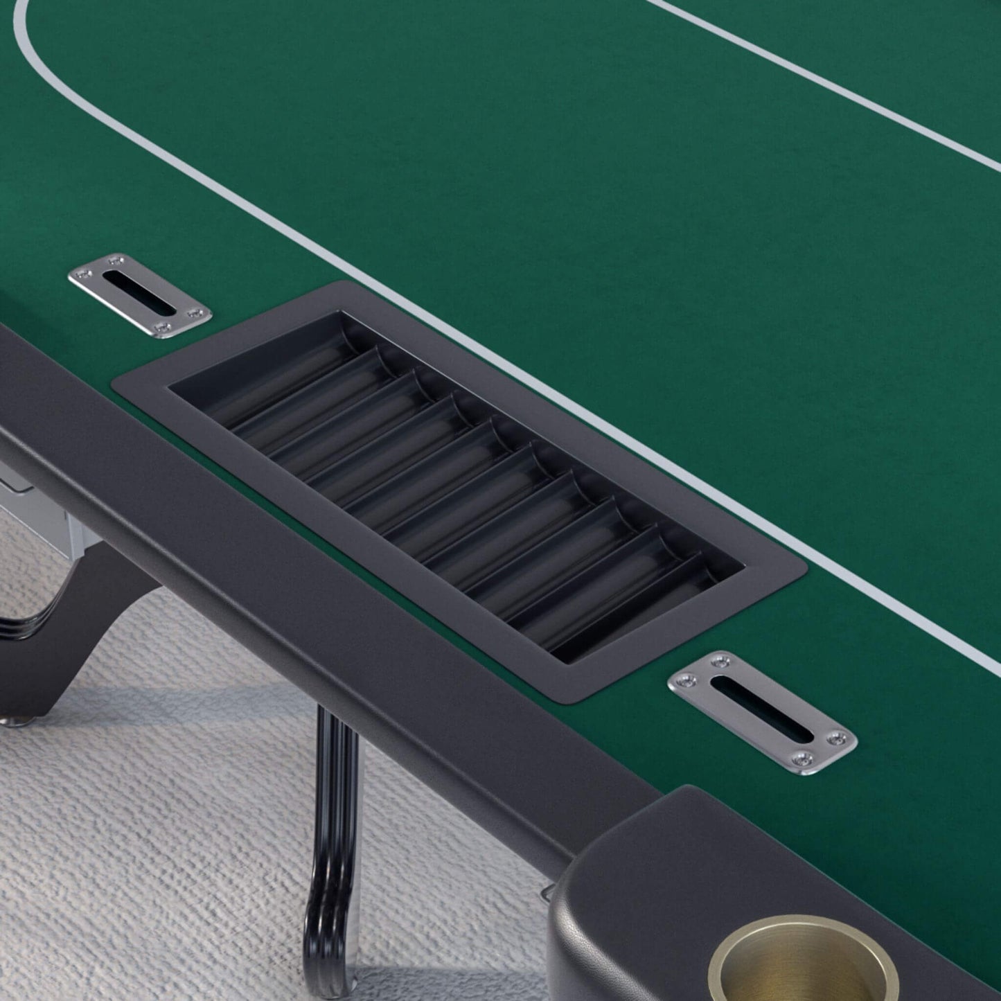 Premium 96-Inch Aura Oval Poker Table With Cup Holders, Chips Tray And Drop Box (SAK31045)