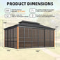 Alora Solstice Premium All-Season Outdoor Wood Grain Sunroom With Sliding Doors And Double Top Roof (SAK58317)