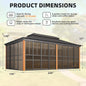 Alora Solstice Premium All-Season Outdoor Wood Grain Sunroom With Sliding Doors And Double Top Roof (SAK58317)