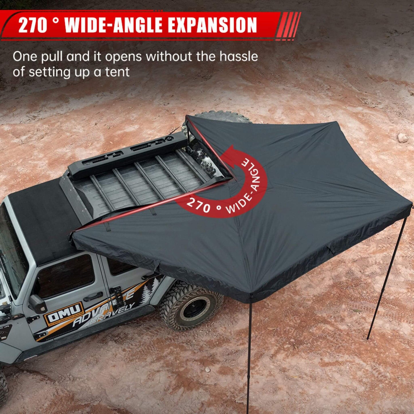 Trailora Horizon Premium All-Weather Top Only Multi-Functional 270 Degree Outdoor Awning House Tent (SAK24839)