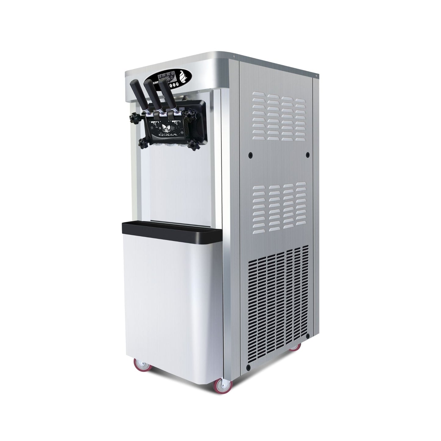 Commercial 25-30L/H Vertical 2000W 3-Flavor Soft Ice Cream Machine With Dual 6L Hoppers (SAK93406)