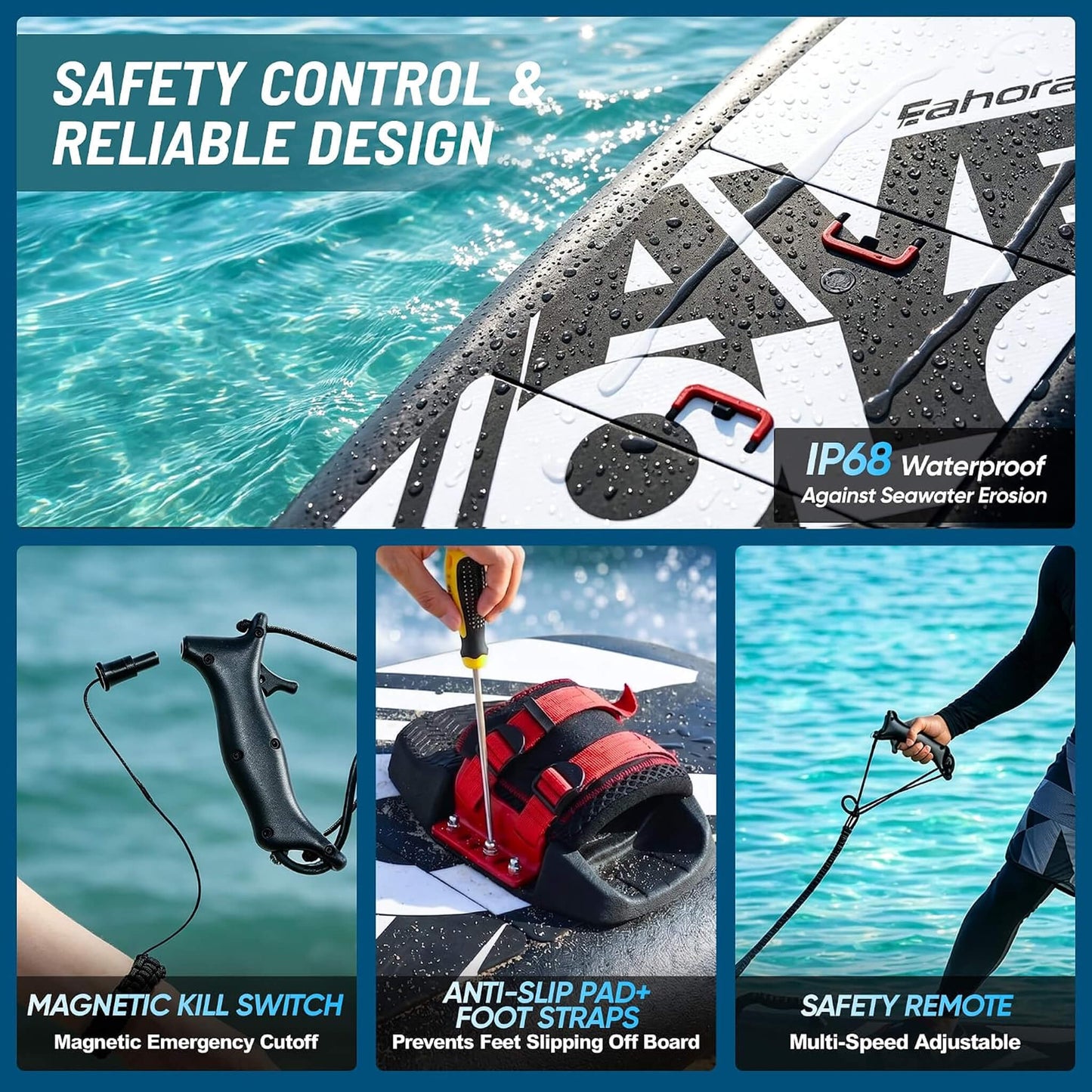 JHS Premium Dual-Speed 12KW Self-Powered Electric Motorized Surfboard (SAK63184)