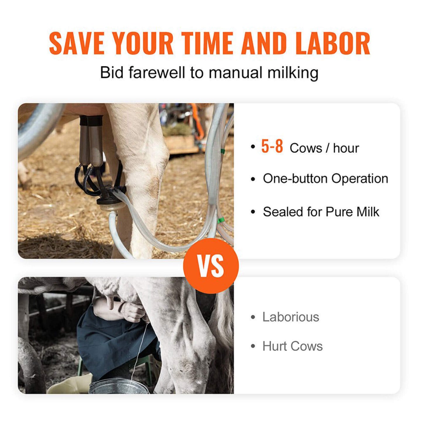 Premium Electric Cow Goat Milking Machine With Milk Bucket, 25L (SAK83260)
