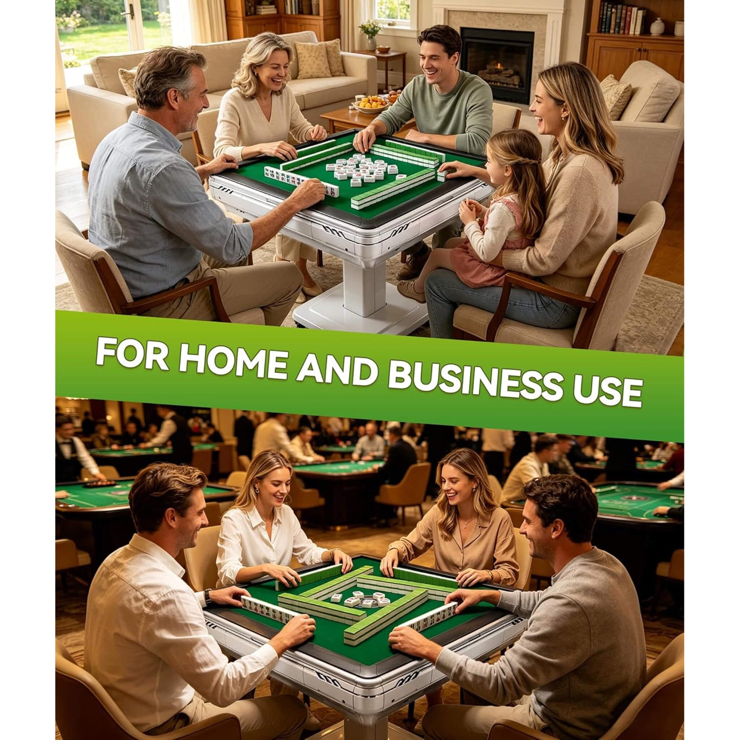 Premium Foldable 4-Player Automatic Mahjong Table With 2 Tile Sets (SAK57230)