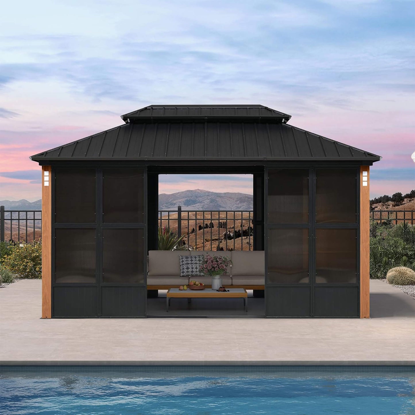 Alora Prestige Premium Hardtop Double Top Outdoor Patio Solarium Sunroom (SAK43078)