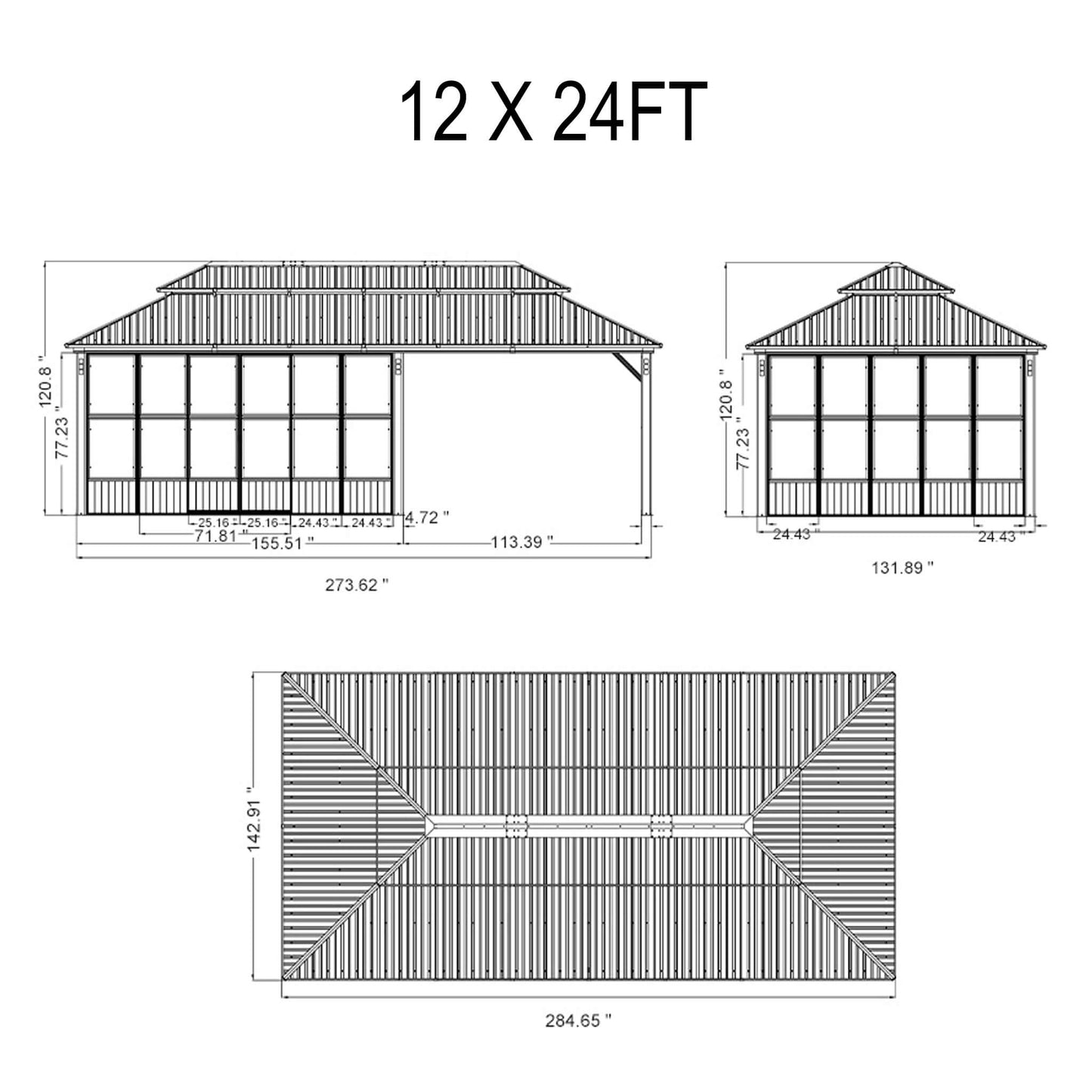 Alora Prestige Premium Hardtop Double Top Outdoor Patio Solarium Sunroom (SAK43078)