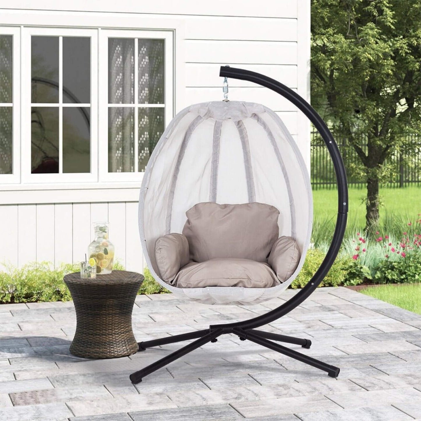 Alora Premium 70-Inch Outdoor Hammock Egg Swing Chair With Stand (SAK42317)