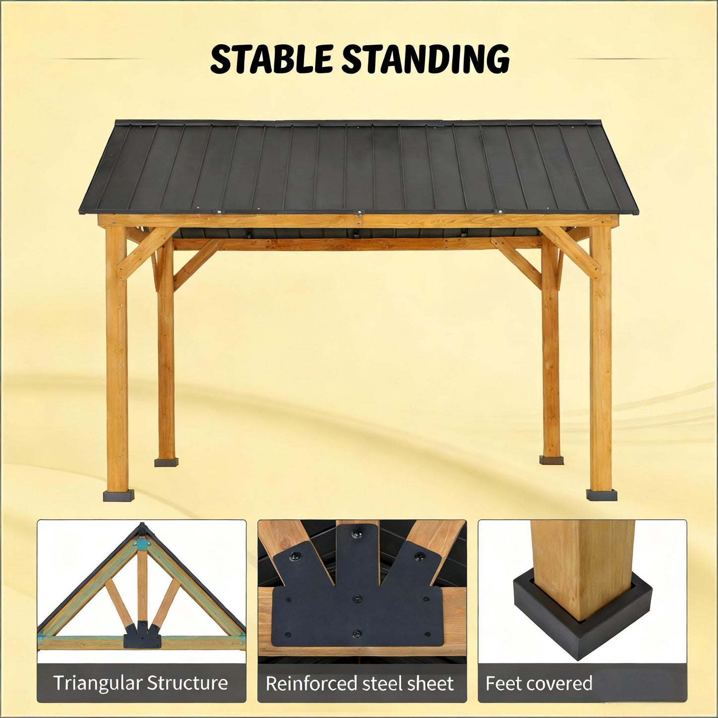 [09X11FT] Alora Premium Outdoor Hardtop Patio Backyard Gazebo (SAK86341)