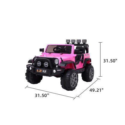 Premium Pink Kids Ride On Car with Seat Belt, Music, Lights, and Parental Remote Control
